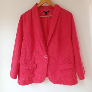 Torrid 2X Blood Orange Cotton Lace Blazer
